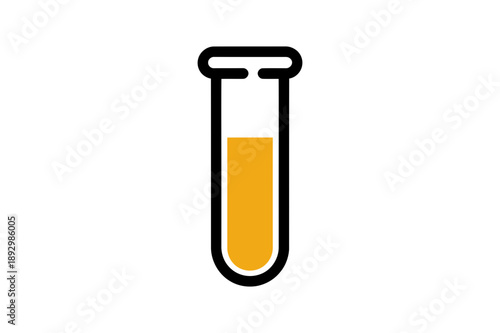 A simple vector graphic illustration of a test tube with yellow liquid