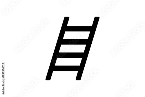 A minimalist black ladder icon on a white background for design use
