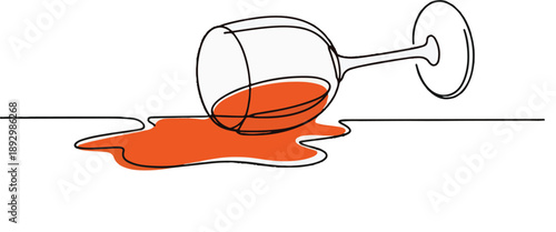 Minimalist Tipped Over Wineglass Illustration
