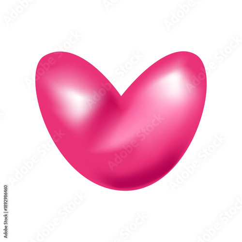 Pink heart vector illustration. Glossy heart shaped balloons