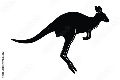 Kangaroo Silhouette: Australian Marsupial Leaping