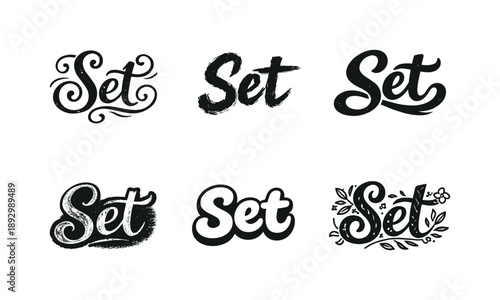Diverse Doodle Lettering. Hand-drawn doodle letters. Set lettering. harmonious lettering variations of the same emblematic concept, each with different