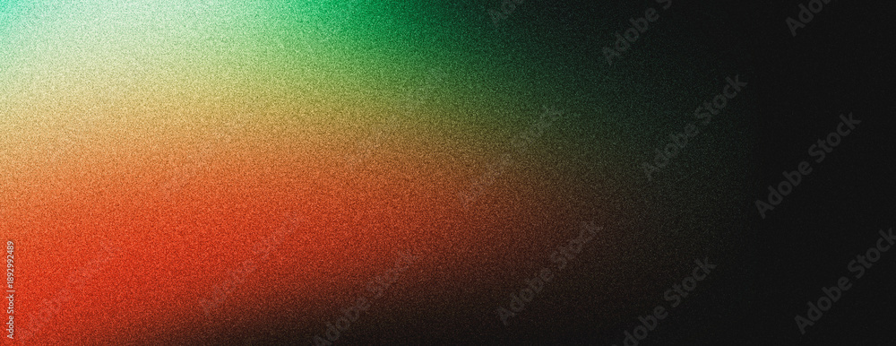 Fototapeta premium Dark noisy background with vibrant red green abstract glowing color gradient blur on black backdrop for header poster cover banner design