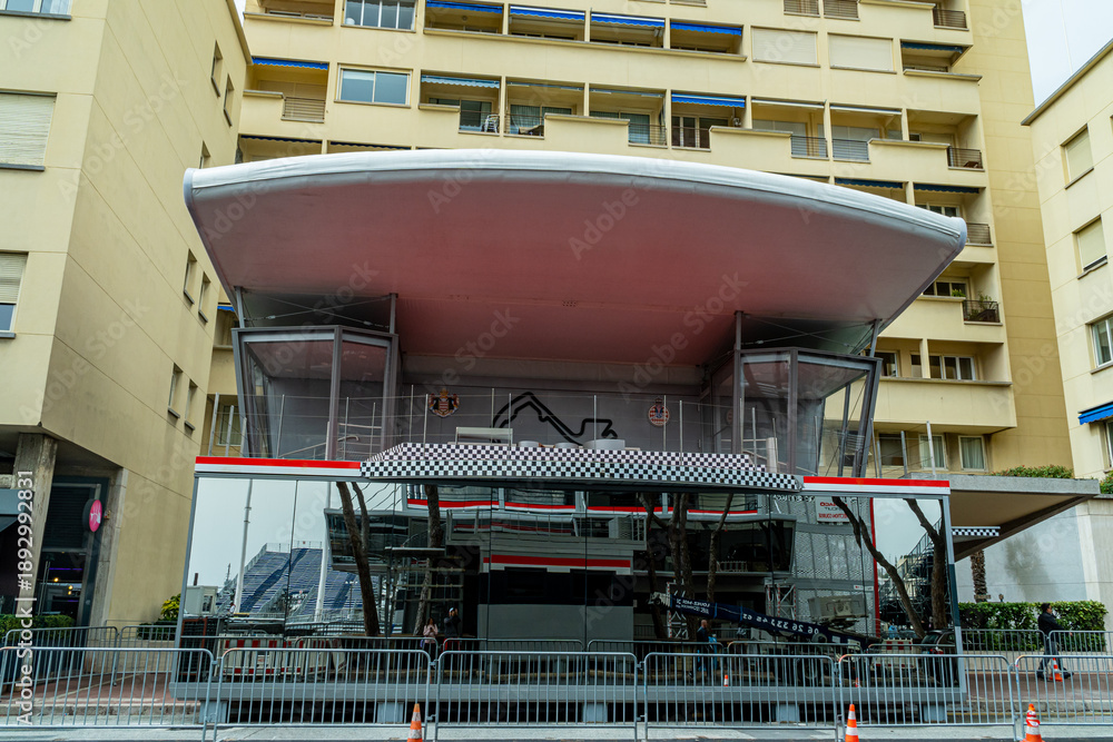 Fototapeta premium Formula 1 podium structure almost ready in Monaco weeks before Grand Prix