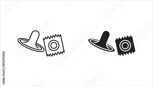 Condom vector icon set, protect symbol. simple flat vector illustration on white background