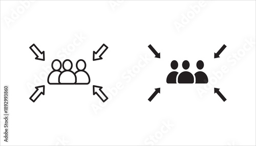 Meeting point vector icon set,  Thin line black meeting point icon, vector illustration from editable human resources concept on white background.