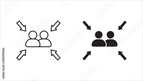 Meeting point vector icon set,  Thin line black meeting point icon, vector illustration from editable human resources concept on white background.