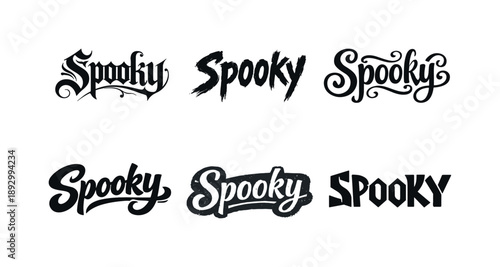 Harmonious Lettering Variations. Spooky Lettering. Set lettering. harmonious lettering variations of the same emblematic concept, each with different artistic