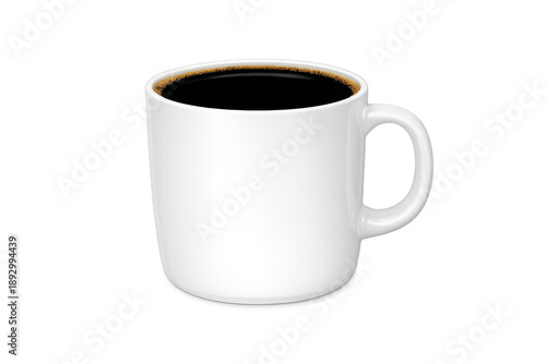 Wallpaper Mural White coffee mug filled with hot dark beverage, ready for a warm drink, isolated on a transparent alpha background Torontodigital.ca