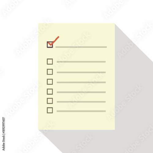 Checklist with One Item Done