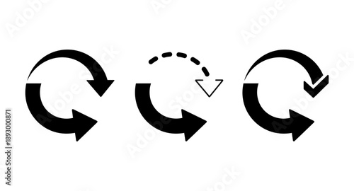 Set of three circular arrows indicating refresh, reload, or repeat actions