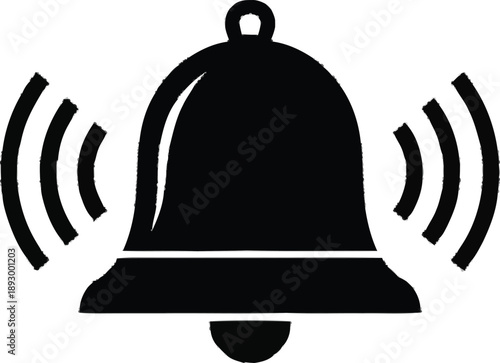 Bell ringing sound effect icon isolated on transparent background notification alert symbol vector