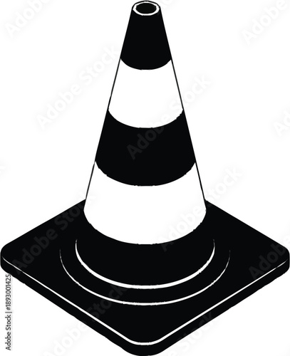 Traffic cone icon road safety marker construction barrier orange pylon street repair sign caution obstacle signal works
