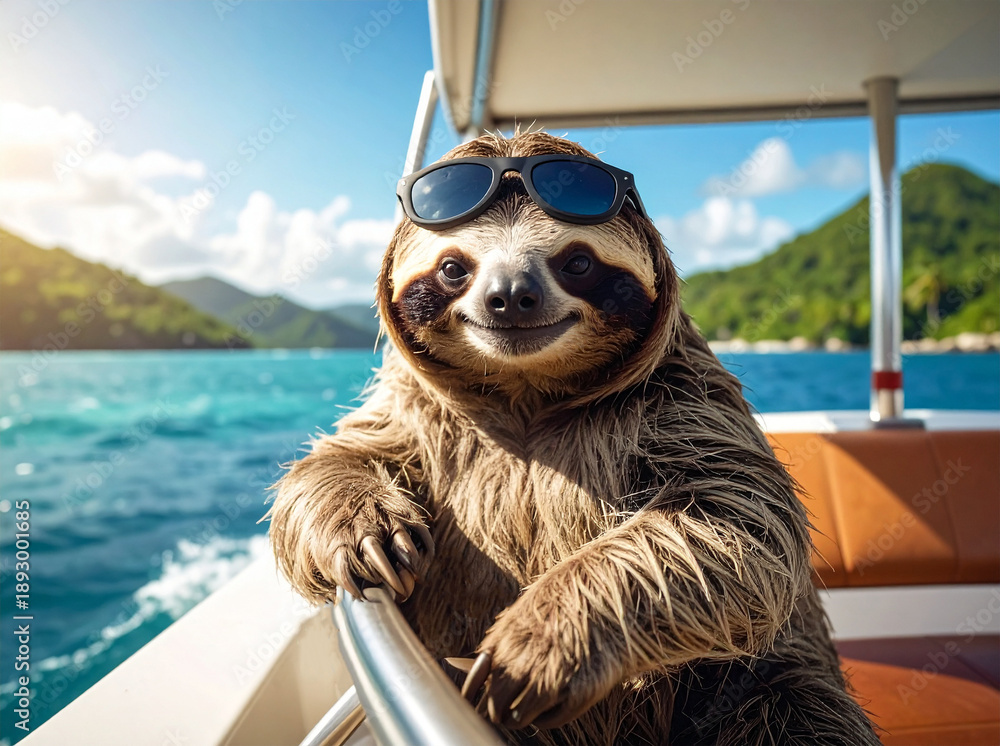 Obraz premium Faultier auf einer Yacht