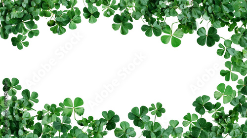Minimalist Shamrock Border Frame on Transparent Background for Modern St. Patrick’s Day Graphic and Web Design