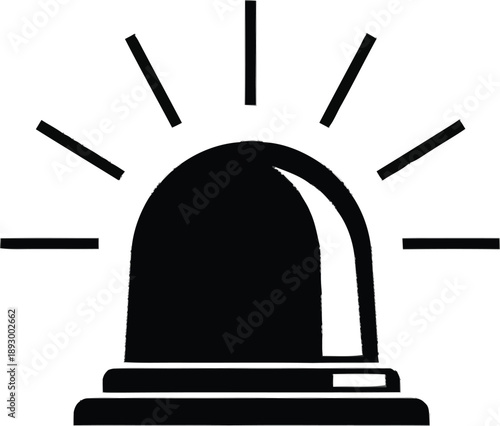 Flashing red light siren icon, representing emergency, alert, and safety signals for urgent situations and warnings