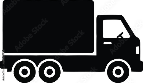 Delivery truck vector icon simple graphic design element, large freight vehicle transport concept illustration