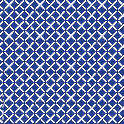 Seamless Sashiko stitching sampler in blue and white design