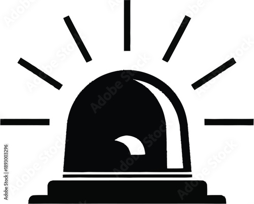 Police siren light icon vector isolated on transparent background, showing emergency and alert symbol