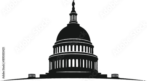 United States Capitol building silhouette representing government, democracy, and American history in Washington D.C. landmark for patriotism