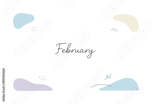 Minimal Winter Background. Minimal February background. Soft abstract shapes and dots arranged with lots of white space, subtle winter mood colors. A calm
