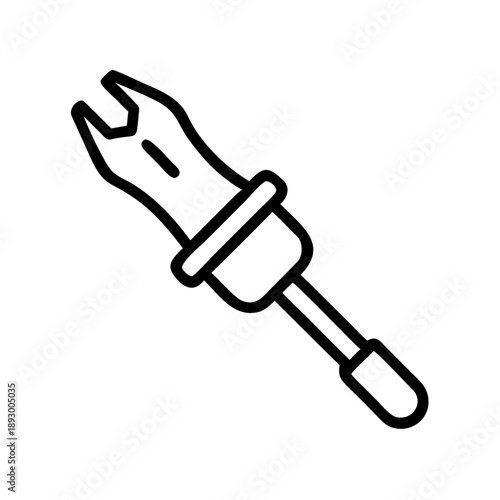 Screwdriver construction tool outline illustration on white background
