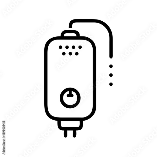 Water heater construction appliance outline illustration on white background