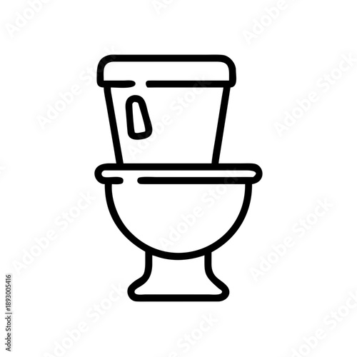 Toilet construction fixture outline illustration on white background