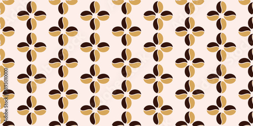 seamless pattern of coffee beans for coffee shop background. decoration cafe, place to eat and culinary events. for a coffee themed greeting card. for coffee-themed fabric motifs