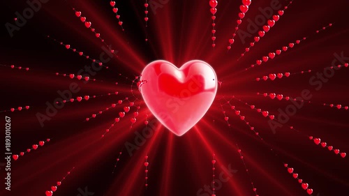 Heart with Glowing Red Plexus Network and Floating Geometric Particles on Dark Background