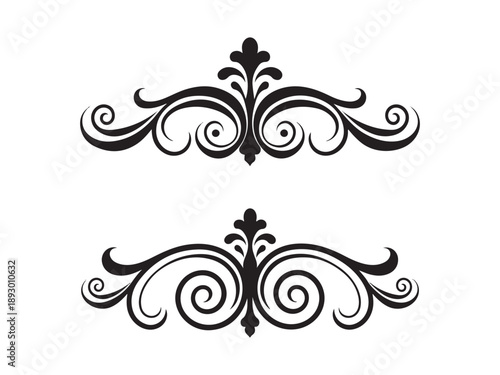 Black and white ornate swirling decorative