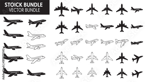 Collection of Various Airplanes and Jets for Design Projects