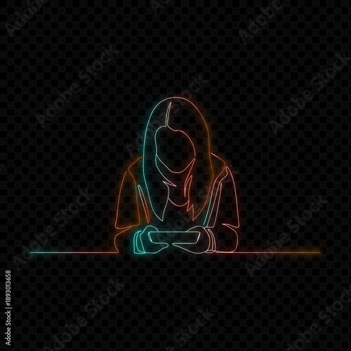 Simple Woman Line Drawing