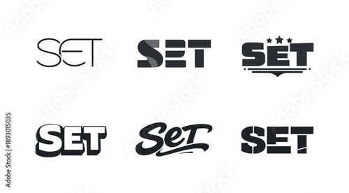 Harmonious Lettering Variations. Modern logo badge lettering. Set lettering. harmonious lettering variations of the same emblematic concept, each