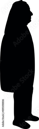 an old woman body silhouette vector