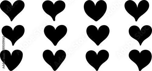 Hand-Drawn Heart Silhouettes