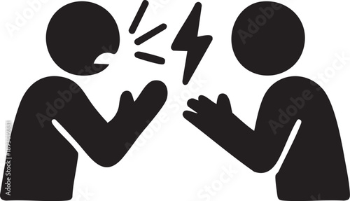 arguing silhouette 2 people
