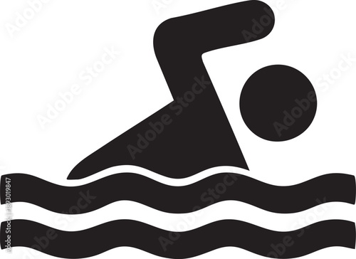 silhouette of a person swimming