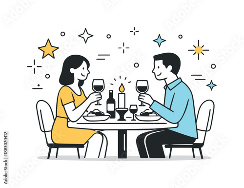Cozy Candlelit Dinner. Candlelit dinners and cozy moments. Sharing a quiet meal by candlelight at a small table, warm and intimate evening atmosphere. Soft