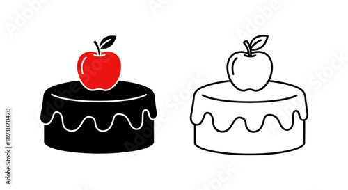 Apple cake design illustration Vector