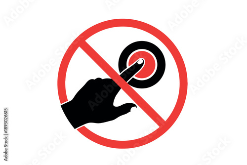 No touching or handling allowed warning sign or symbol with hand and finger