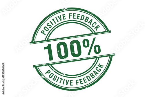 Green stamp with 100 percent positive feedback