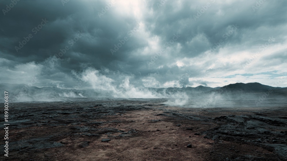 Fototapeta premium Dramatic Icelandic Landscape with Geothermal Activity