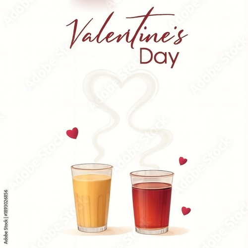 Happy Valentine's Day.Cup of coffee with heart