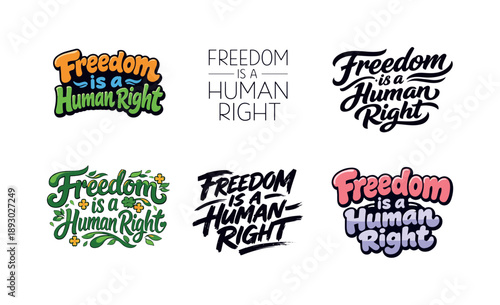 Freedom Quotes Gallery. Historic freedom quotes. Set lettering. harmonious lettering variations of the same emblematic concept, each with different artistic