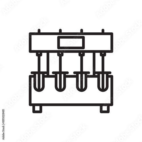 Dissolution tester icon symbolizing pharmaceutical quality control and drug release analysis, representing USP apparatus, tablet dissolution baths, in-vitro testing systems, and automated lab sampling