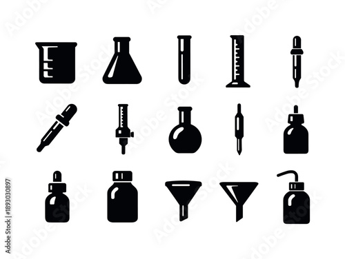 Laboratory Glassware Icons.