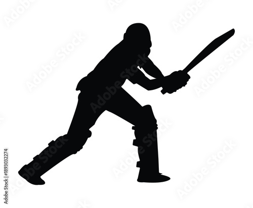 a player cricket shot silhouettes design
