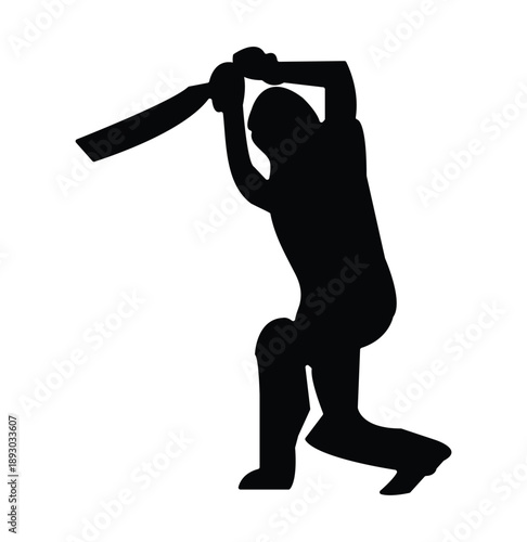 Dynamic and creative Cricket Player Silhouettes design