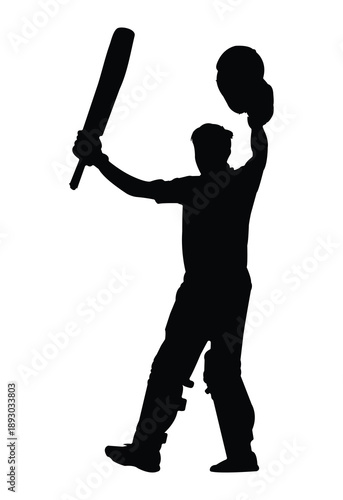 Pakistani best cricket player babar azom silhouettes with a celebration